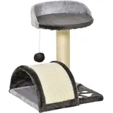 PawHut Kratzbaum Katzenbaum mit Spielbällen Katzenkratzbaum Sisalseil-Kratzstangen Grau 35,5 x 37 x 46 cm - Grau