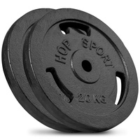 Hop-Sport 40 kg Gusseisen Hantelscheiben 30mm - Guss Gewichte Hantel Sets zur Auswahl: 4x10kg / 2x20kg / 4x5kg+2x10kg - 30/31 mm Bohrung (2 x 20 kg)