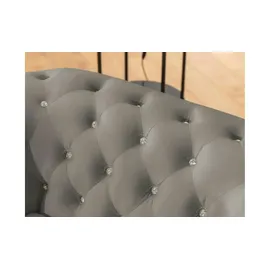 S-Style Chesterfield Polestergarnitur 3+1 Cleo Blink ¦ grau ¦ Maße (cm): B: 203 H: 72