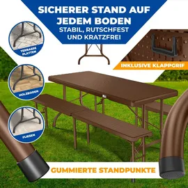 Kesser Polyrattan Bierzeltgarnitur 3-tlg. braun