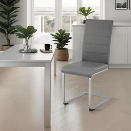 Tectake tectake® Schwingstuhl, gepolstert mit Kunstlederbezug, flaches Stahlgestell in C-Form, 41 x 52 x 99 cm