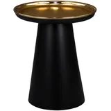 WOMO-DESIGN Beistelltisch Bristol 50cm Rund 50cm Hoch Gold-Schwarz Matt Metall