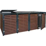Mendler Mülltonnenverkleidung HWC-K14 119 x 264 cm braun