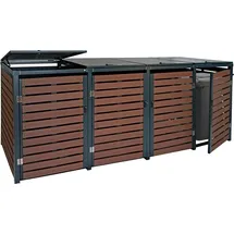 Mendler Mülltonnenverkleidung HWC-K14 119 x 264 cm braun