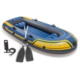 Intex Schlauchboot Challenger 3 Set mit 2 Paddeln und Luftpumpe) gelb