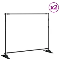 vidaXL Hintergrundstative 2 Stk. Schwarz 254x243 cm Stahl - Schwarz