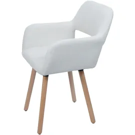 Mendler Esszimmerstuhl HWC-A50 II Cord creme-weiß 6er Set