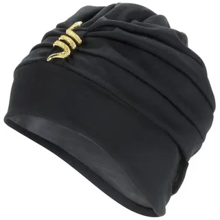 Fashy Badekappe Badehaube Badekappe Bademütze Damen Schwarz mit Schlangenmotiv Fashy schwarz