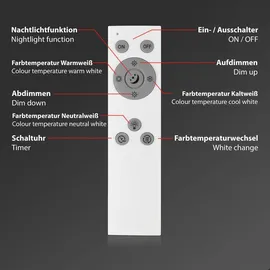 Brilo LED-Deckenleuchte Piatto S B-Smart Panel Dimmbar Schwarz 28 W