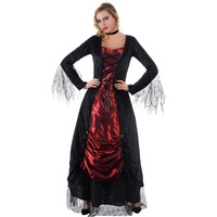 Das Kostümland Hexen-Kostüm Deluxe Vampir Kostüm 'Selina' für Damen, Schwarz schwarz M