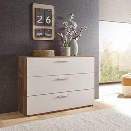 SchlafKONTOR Mid.you Kommode, Eiche, Champagner, Kunststoff, 3 Schubladen, 120x86.6x38 cm, stehend, Wohnzimmer, Kommoden & Sideboards,