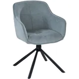 Esszimmerstuhl Polsterstuhl Armlehnstuhl Drehbar Salbeigrün Schwarz Webstoff