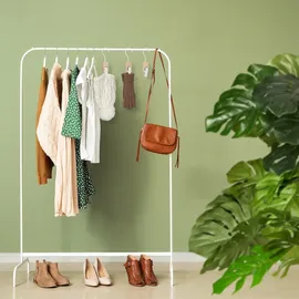 Relaxdays Stiefelhaken 5er Set, Eisen & Holz, Klemmhaken zum Aufhängen, gummierte Clips, Haken mit Klammer, weiß/natur,