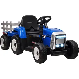 Homcom Elektro-Kinderauto Traktor mit Anhänger blau (2-tlg)