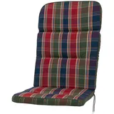 Auflage Hochlehner Kreta 8699 rot-blau-grün kariert 120x50x7 cm KETTtex