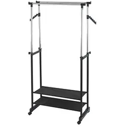 WENKO Teleskop-Garderobe All In schwarz Metall 89,5 x 117,0-169,0 cm
