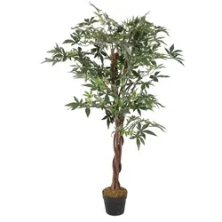 Lex Kunstpflanze Ahorn Dekobaum Holzstamm Zimmerpflanze Kunstbaum 280 Blätter 115cm