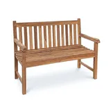 Massive Teakholzbank „Picadelly“ 120 cm Gartenbank 2-Sitzer mit Armlehne