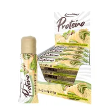 Ironmaxx Proteino Proteinriegel - White Chocolate Pistachio 12 x 30g | High-Protein-Bar auf Waffelbasis mit cremiger Füllung | zuckerreduzierter Eiweißriegel glutenfrei und palmölfrei