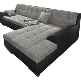 DOMO collection Eckcouch Kunstleder 3-Sitzer Schwarz
