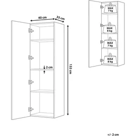 Beliani Bad-wandschrank Mataro 40 cm Schwarz
