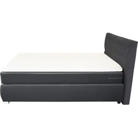 LEONIQUE Boxspringbett LEONIQUE "Rumba", grau (dunkelgrau), B:150cm L:213cm, Samtoptik (100% Polyester), Komplettbetten, Boxspringbett Seniorenbett Polsterbett, Taschenfederkern-Matratze in Härtegrad 3, in 4 Breiten, incl. Topper