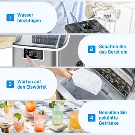 Homcom Eiswürfelmaschine 2,3L Silber