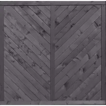 T&J NIGHTLINE-Serie Profilbrettzaun, 180 x 180 cm, dunkelgrau lasiert, Rahmen 40/78 mm, Profilbretter 16/118 mm