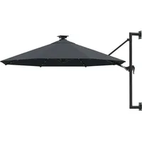 vidaXL Sonnenschirm Ø 300 cm inkl. LED anthrazit