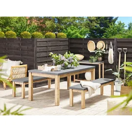 Beliani Gartenmöbel Set 6-tlg. Grau