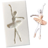 BYFRI Ballerina-silikon-Form Balletttänzer Süßigkeit Schokoladen-Form-Fondant-Zucker Seifen-Formen Kuchen, Schimmelpilze