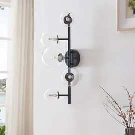 [lux.pro] Wandleuchte Makkor Metall und Glas 62x35x24 cm Schwarz