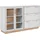 furn.design Sideboard Grau und Hickory Walnuss 163 cm mit Glastüren Hanno