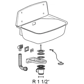 Otto Haas KG Haas Kunststoff Ausgussbecken Marion, weiss, Komplett Set, 6200