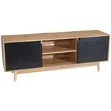 FineBuy Lowboard FineBuy TV Schrank 150 cm Fernsehkommode Fernsehschrank Eiche Schwarz