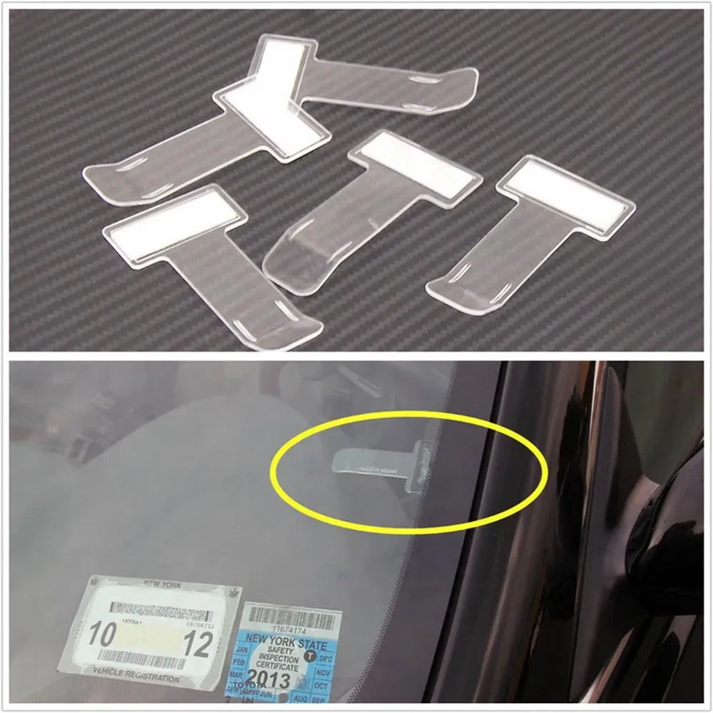 5 Stück transparenter Auto-Parkticket-Halter, Clip, Kunststoff-Timing-Ticket-Halter, Auto-Windschutzscheibe