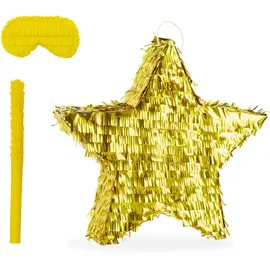 Relaxdays Piñata Stern HBT 43x45x9 cm Gold