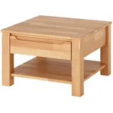 Couchtisch Kernbuche Massivholz 70x70 cm mit Schublade Wohnzimmertisch geölt