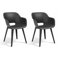 ALLIBERT Akola Gartenstuhl 55 x 57 x 80 cm graphitgrau 2 St.