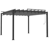 vidaXL Pergola mit Lamellendach 3 x 3 m Anthrazit