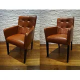 Echtleder Esszimmerstühle mit Armlehnen Stuhl Sessel Esszimmer Echt Leder stühle