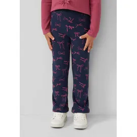 s.Oliver Flared-Leggings mit Glitzerbund und Print - blau - 134