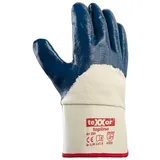 teXXor® topline Nitril-handschuhe (3⁄4-beschichtet) Stulpe, Beige/Blau