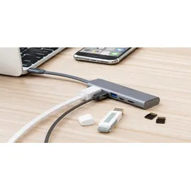 Allocacoc Docking HUB USB C Grau für vielseitige Anschlussmöglichkeiten