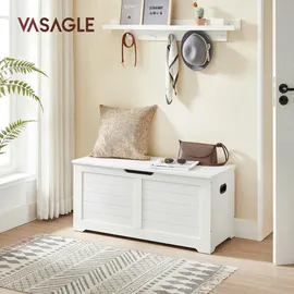 VASAGLE Sitzbank mit Stauraum 40 cm x 100 cm x 46 cm Weiß