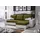 Fun Möbel Ecksofa Set COLLIN Ottomane Rechts + Sessel Weiss / Olivgrün - Weiß