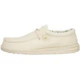 HEYDUDE Wally Canvas Herren - Slip on Schuhe - Mokassin Stil, Stone White, 45 - 45 EU
