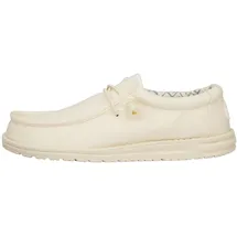 HEYDUDE Wally Canvas Herren - Slip on Schuhe - Mokassin Stil, Stone White, 45 - 45 EU