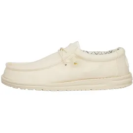 HEYDUDE Wally Canvas Herren - Slip on Schuhe - Mokassin Stil, Stone White, 45 - 45 EU