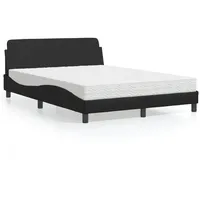 furnicato Bett mit Matratze "Dover" Schwarz 140x200 cm Kunstleder (1-tlg) schwarz
